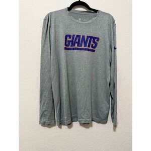 Nike NFL New York Giants Dri-FIT Long Sleeve T-Shirt Gray Mens Large Football